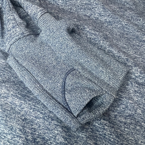 Athleta Girl Uptempo Hooded Top L/12 Blue Space Dye Long Sleeve Pockets - Picture 7 of 9